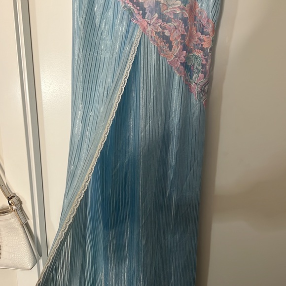 2 for $40 Night Dressing Gown with pink rosy lace front and silk ribbing detail - Picture 5 of 6